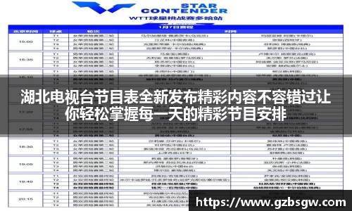 湖北电视台节目表全新发布精彩内容不容错过让你轻松掌握每一天的精彩节目安排